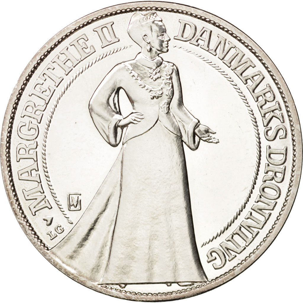 Coin, Denmark, Margrethe II, 200 Kroner, 1997, MS(65-70), Silver, KM:884
