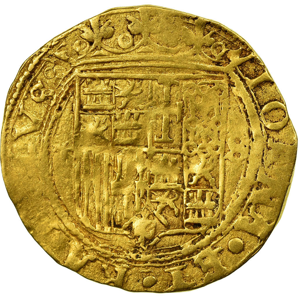 Spain, Jeanne et Charles, Escudo, Seville, EF(40-45), Gold