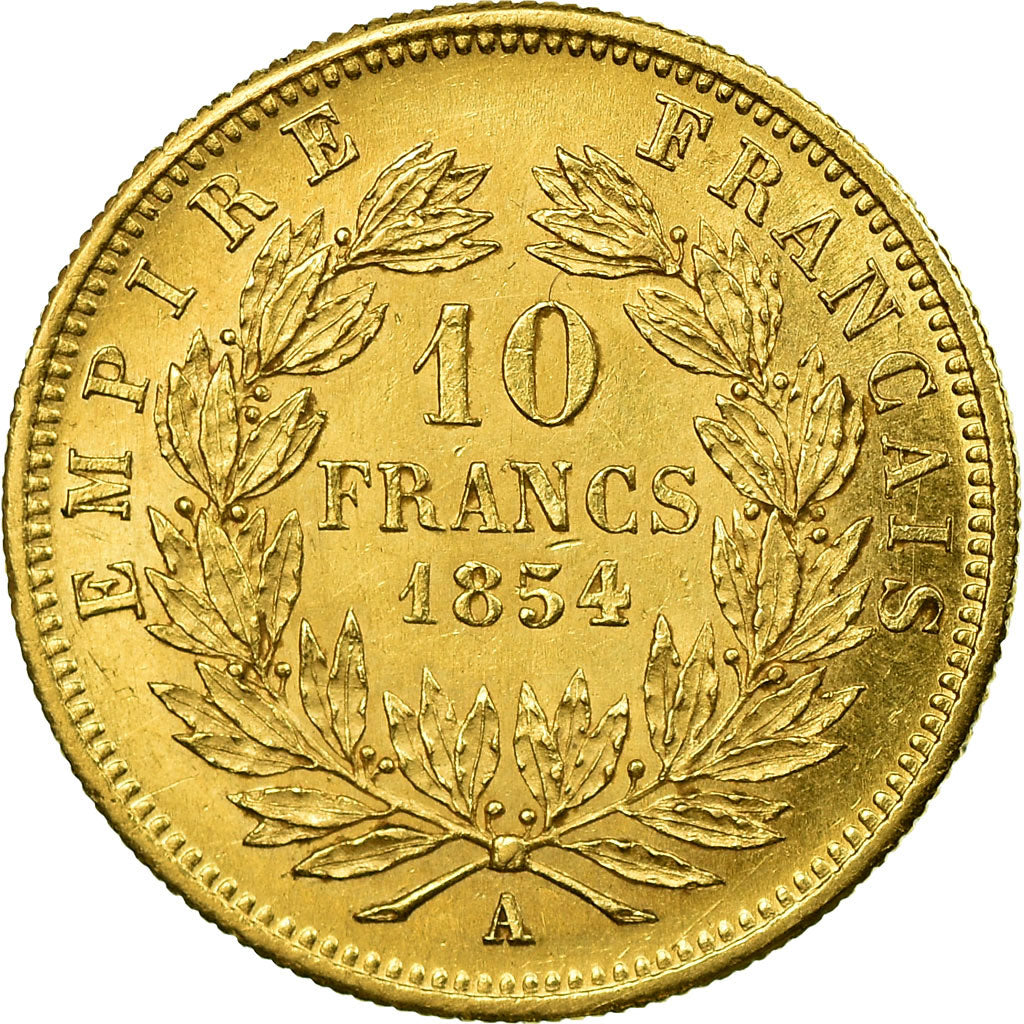 Münze, Frankreich, Napoleon III, 10 Francs, 1854, Paris, Petit Module, KM 784.1