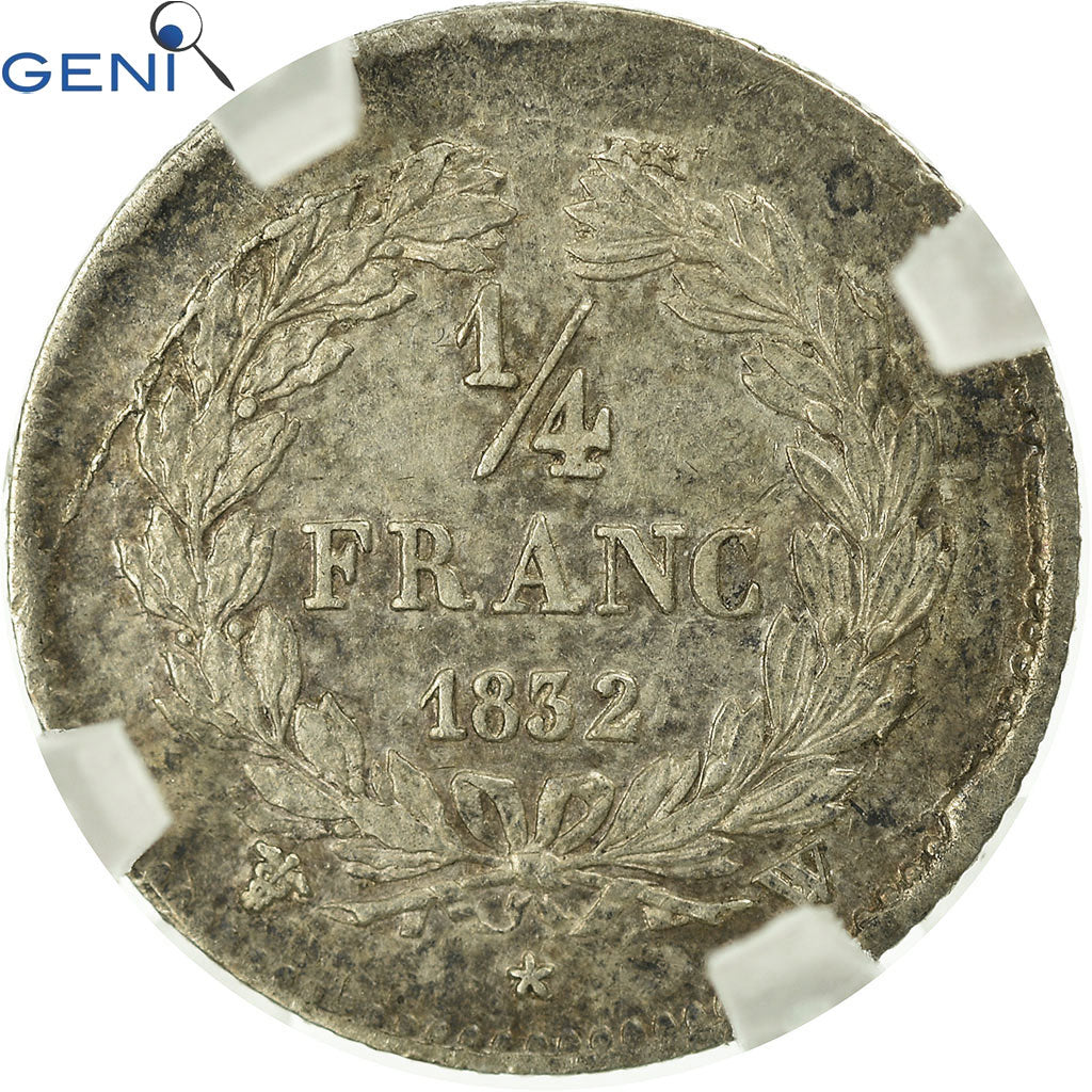 Coin, France, Louis-Philippe, 1/4 Franc, 1832, Lille, AU(55-58), Silver