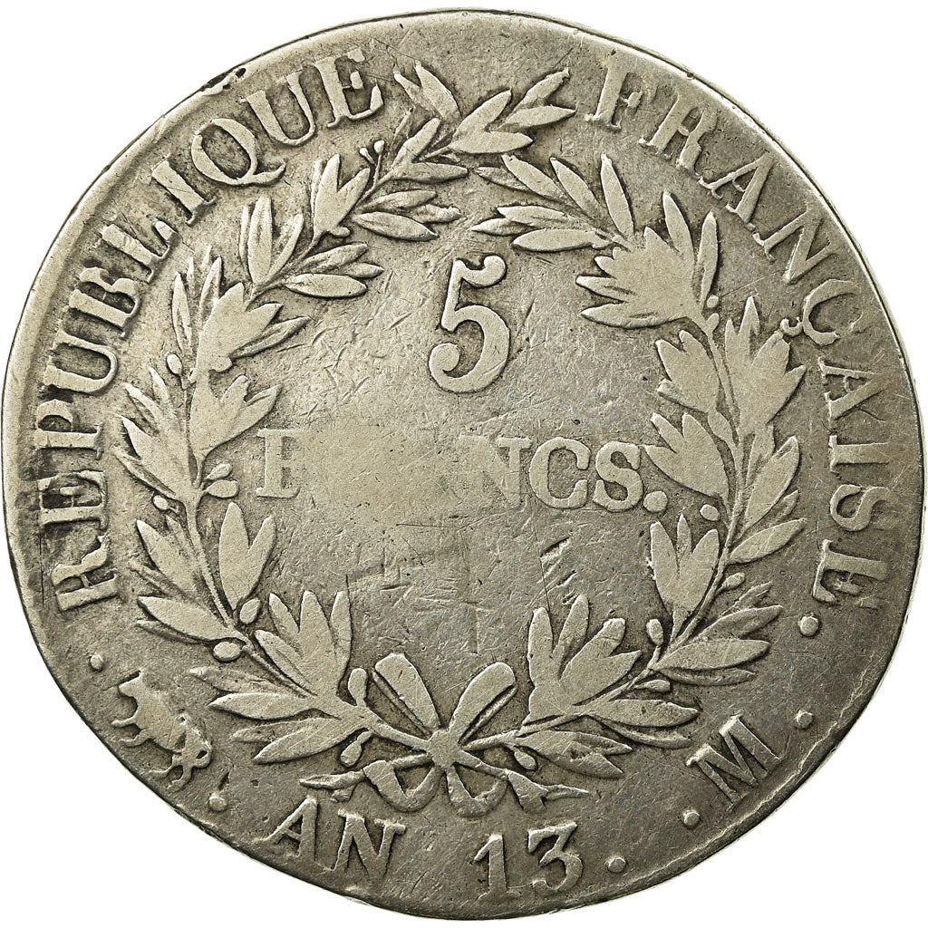 Moneta, Francja, Napoléon I, 5 Francs, AN 13, Toulouse, VG(8-10), Srebro