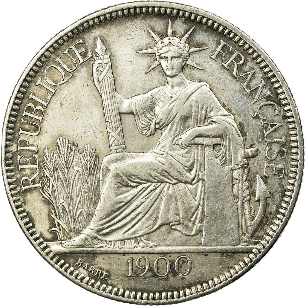 Coin, FRENCH INDO-CHINA, Piastre, 1900, Paris, EF(40-45), Silver, KM:5a.1