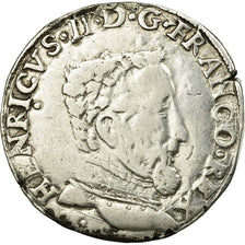 Moeda, França, Henri II, Henri II, Teston, 1557, Toulouse, VF(20-25), Prata