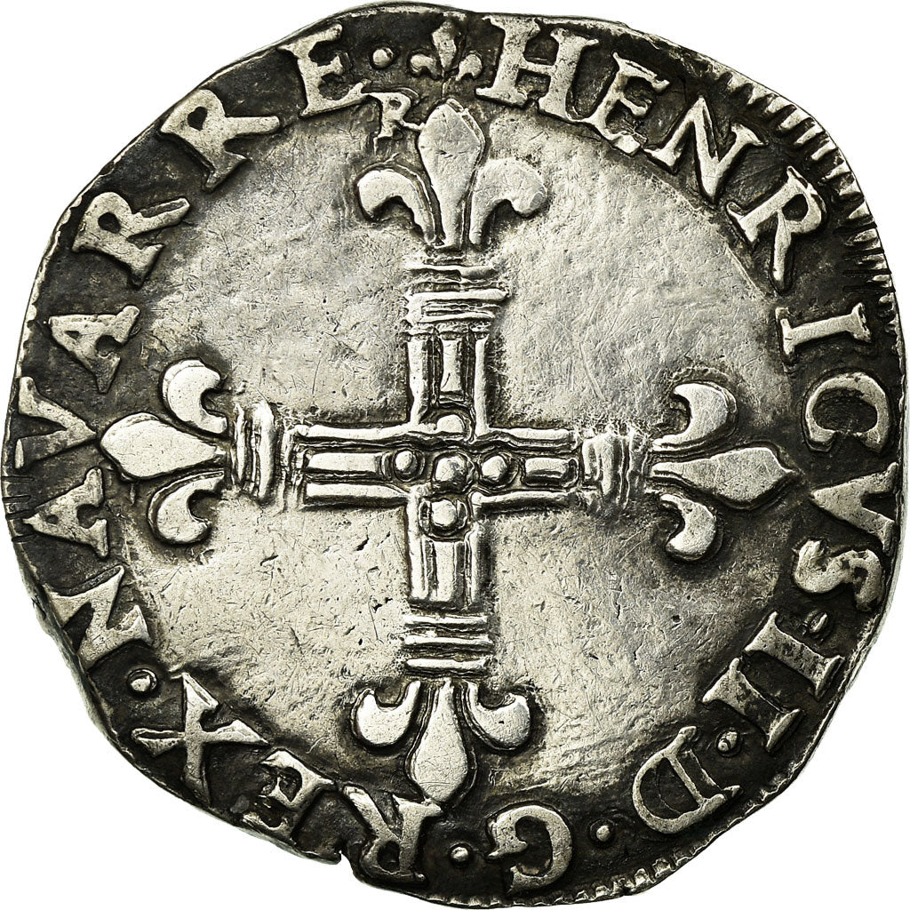 Coin, NAVARRE, Henri II, 1/4 Écu de Navarre, 1589, Saint Palais, EF(40-45)