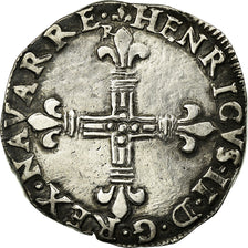 Coin, NAVARRE, Henri II, 1/4 Écu de Navarre, 1589, Saint Palais, EF(40-45)