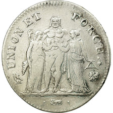 Münze, Frankreich, Union et Force, 5 Francs, AN 7, Bayonne, S+, Silber