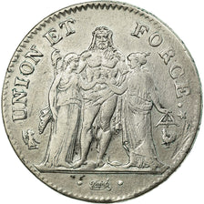Coin, France, Union et Force, 5 Francs, AN 8, Paris, VF(30-35), Silver