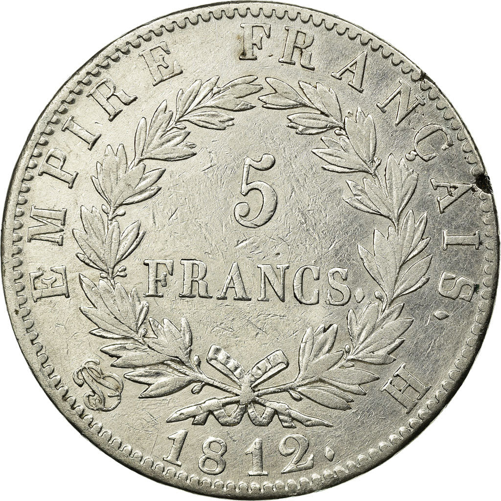 Coin, France, Napoléon I, 5 Francs, 1812, La Rochelle, VF(30-35), Silver
