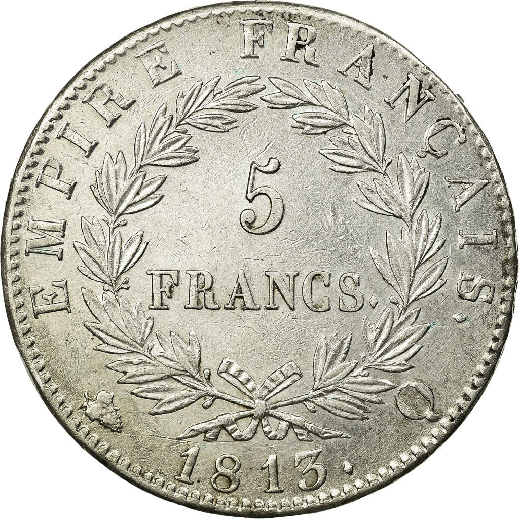 Coin, France, Napoléon I, 5 Francs, 1813, Perpignan, AU(50-53), Silver