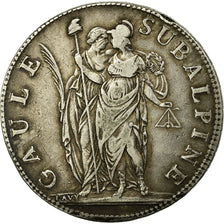 Monnaie, États italiens, PIEDMONT REPUBLIC, 5 Francs, An 10, TTB, Argent, KM:4