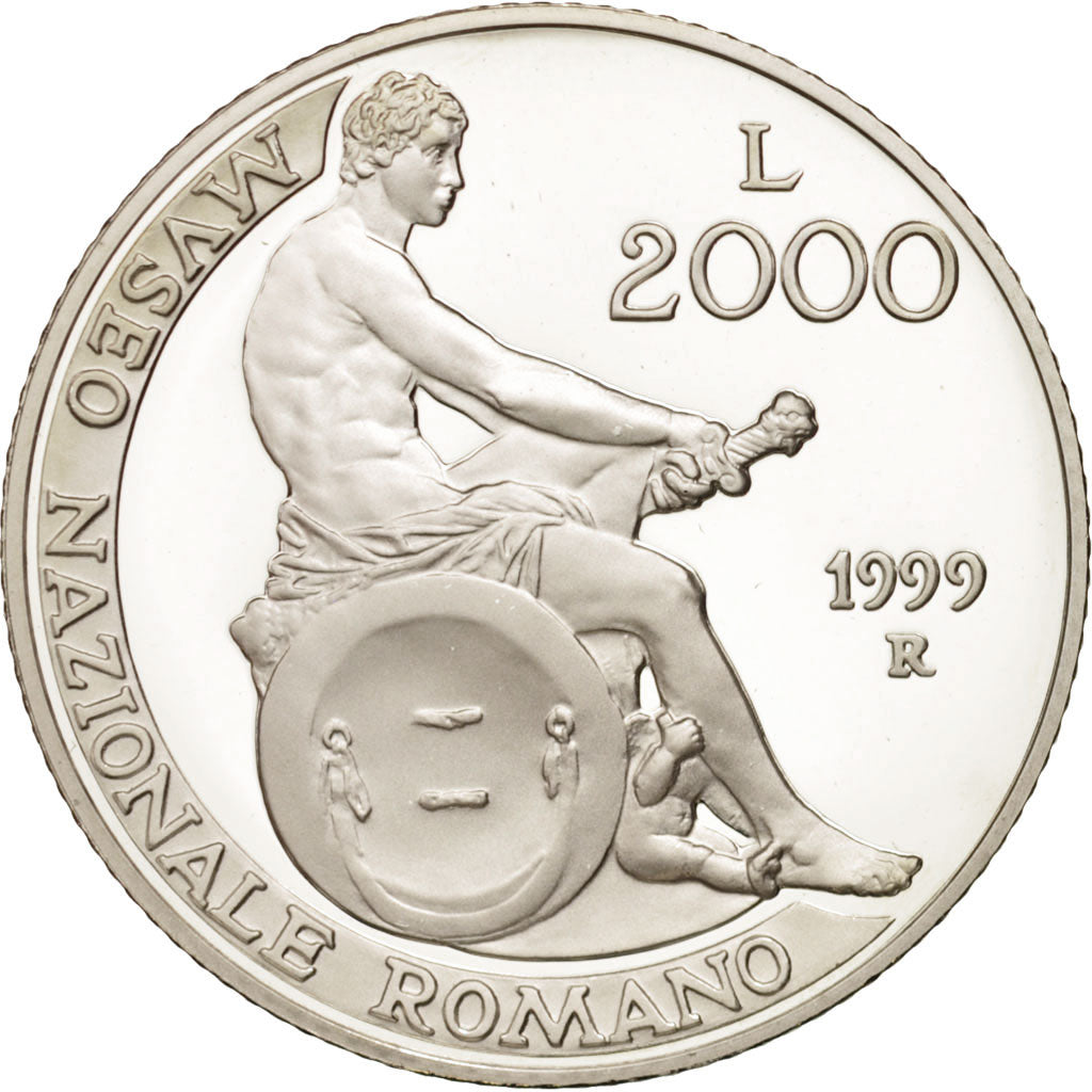 Coin, Italy, 2000 Lire, 1999, Rome, MS(65-70), Silver, KM:202