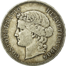 Coin, Switzerland, 5 Francs, 1904, Bern, VF(30-35), Silver, KM:34