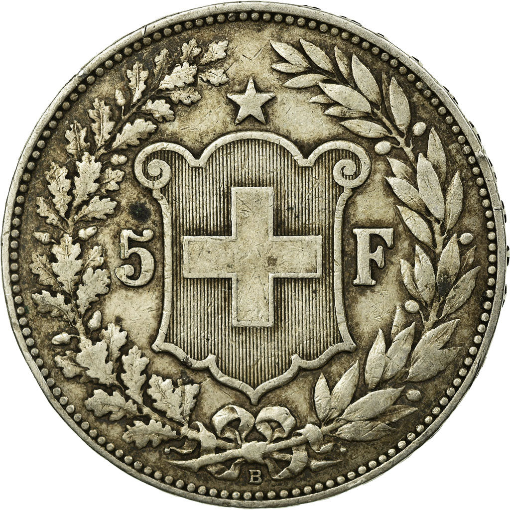 Coin, Switzerland, 5 Francs, 1904, Bern, VF(30-35), Silver, KM:34
