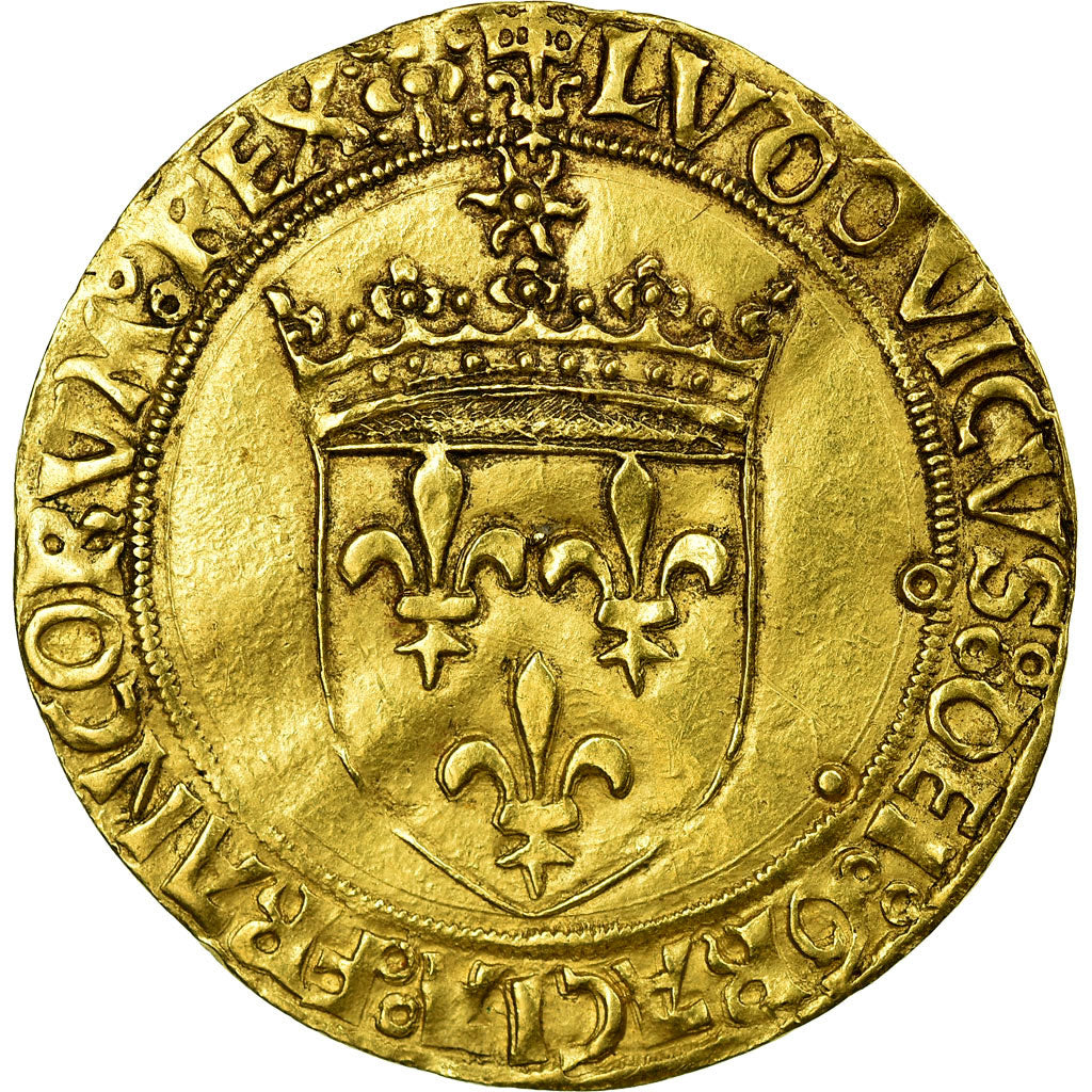 Coin, France, Louis XII, Ecu d'or au soleil, Lyon, AU(50-53), Gold, Duplessy:647