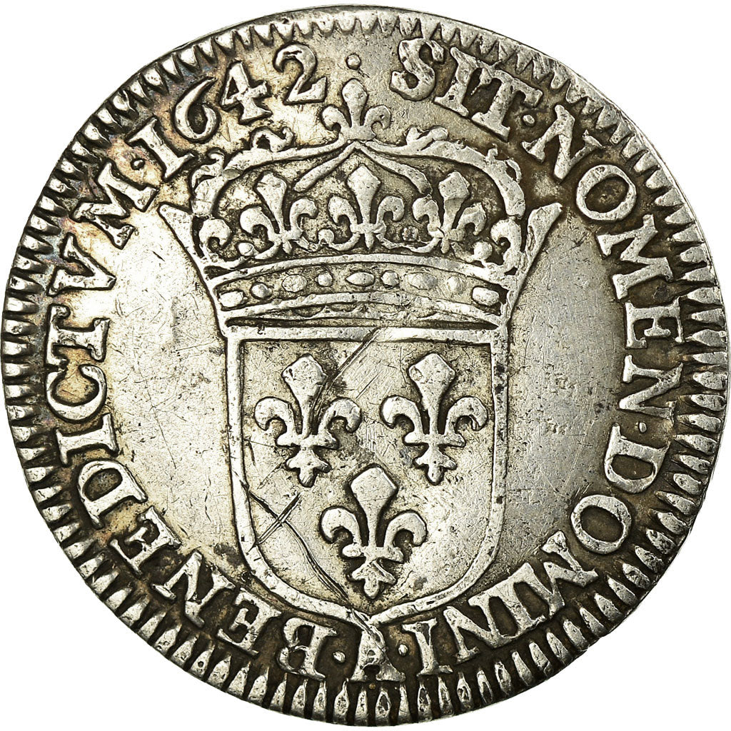 Coin, France, Louis XIII, 1/12 Écu, 2e poinçon de Warin, 1642 Paris