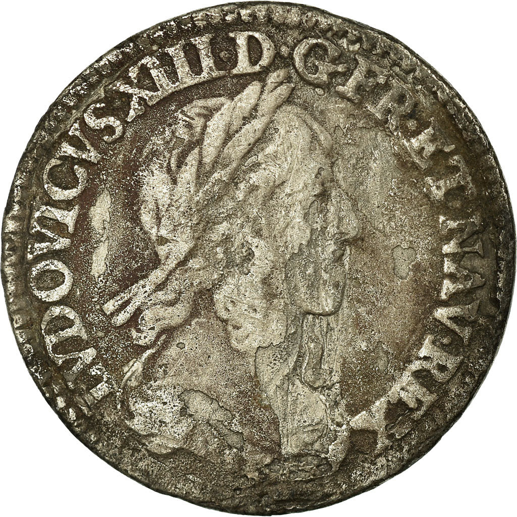 Moeda, França, Louis XIII, 1/12 Écu, 2e poinçon de Warin, 1643 Paris