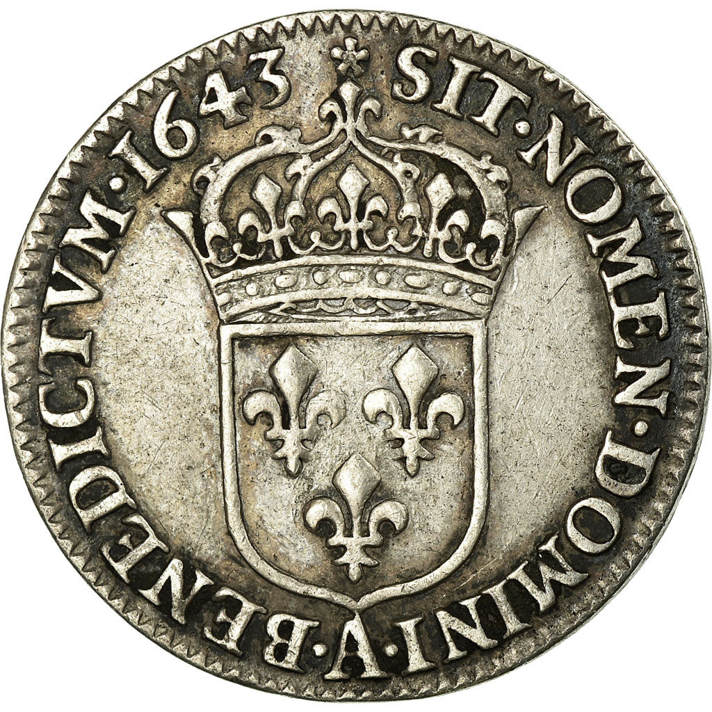 Monnaie, France, Louis XIII, 1/12 Écu, 2e poinçon de Warin, 1643 Paris