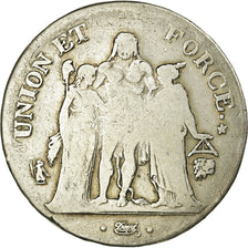 Monnaie, France, Union et Force, 5 Francs, An 10, Bayonne, B+, Argent