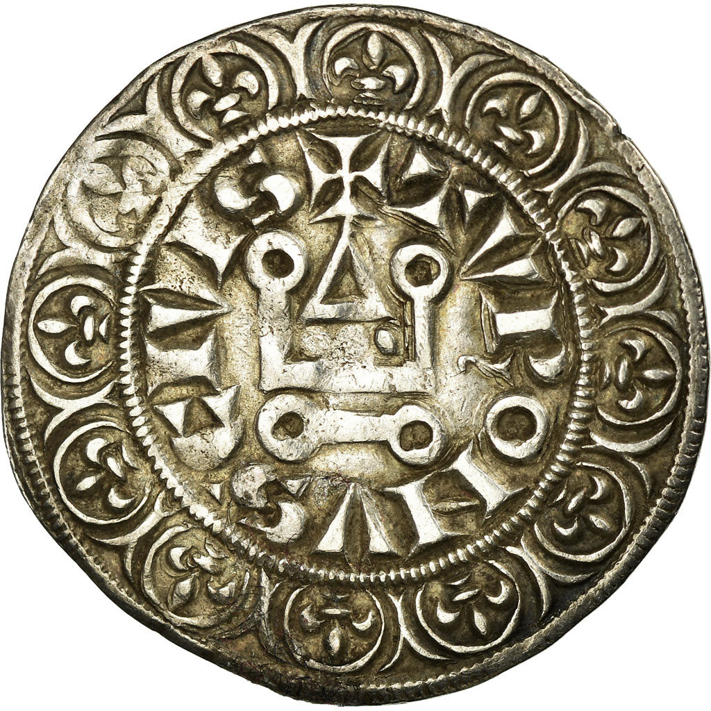 Monnaie, France, Philippe IV le Bel, Gros Tournois, O rond, TTB, Argent