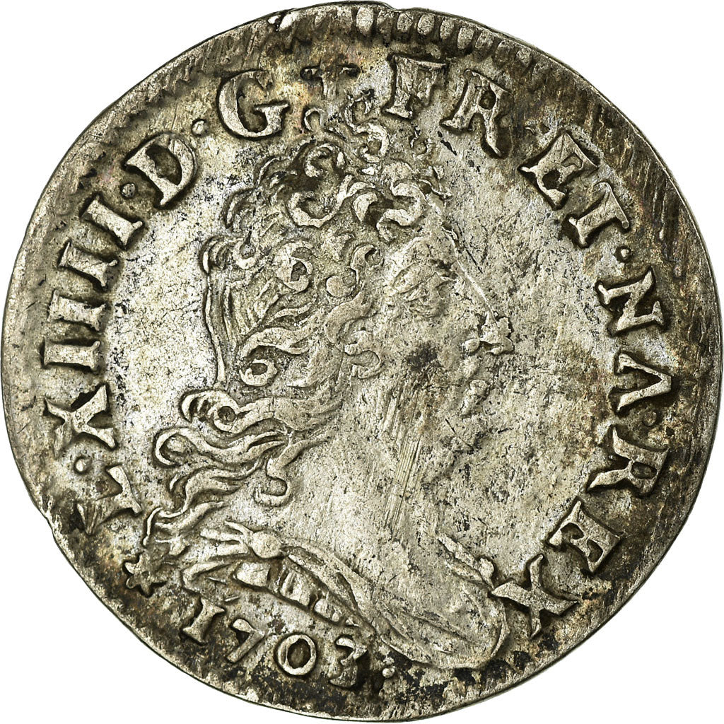 Monnaie, France, Louis XIV, 5 Sols aux insignes, 1703, Strasbourg