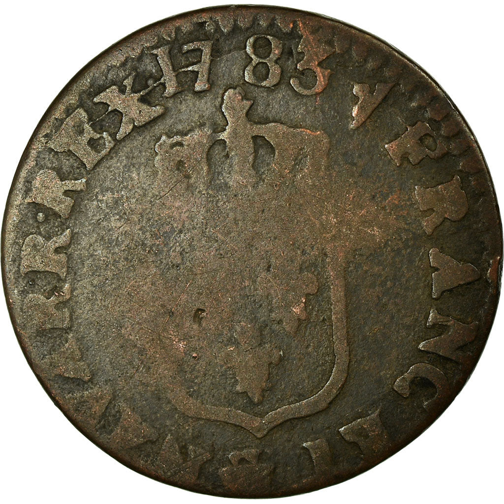 Moeda, França, Louis XVI, Liard, Liard, 1783, Lille, VG(8-10), Cobre