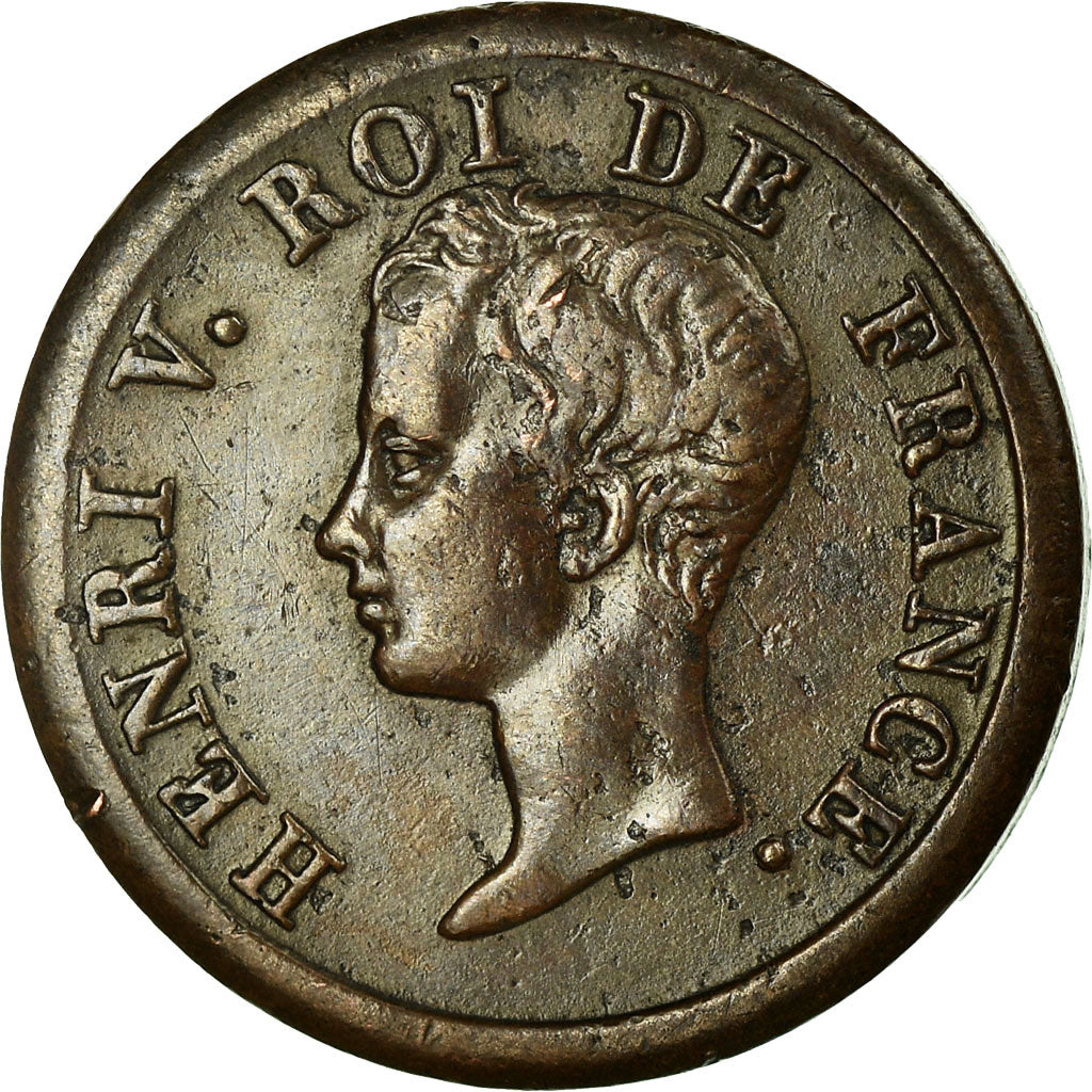 Francia, medaglia, Henri V, History, Majorité d'Henri V, 1833, BB, Bronzo
