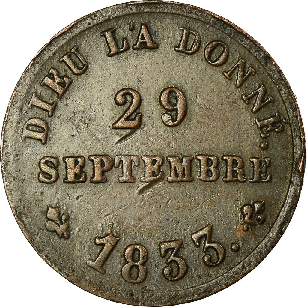 Francia, medaglia, Henri V, History, Majorité d'Henri V, 1833, BB, Bronzo