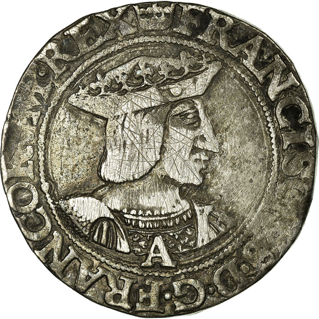 Coin, France, François Ier, Teston, Paris, 10th type, VF(30-35), Silver