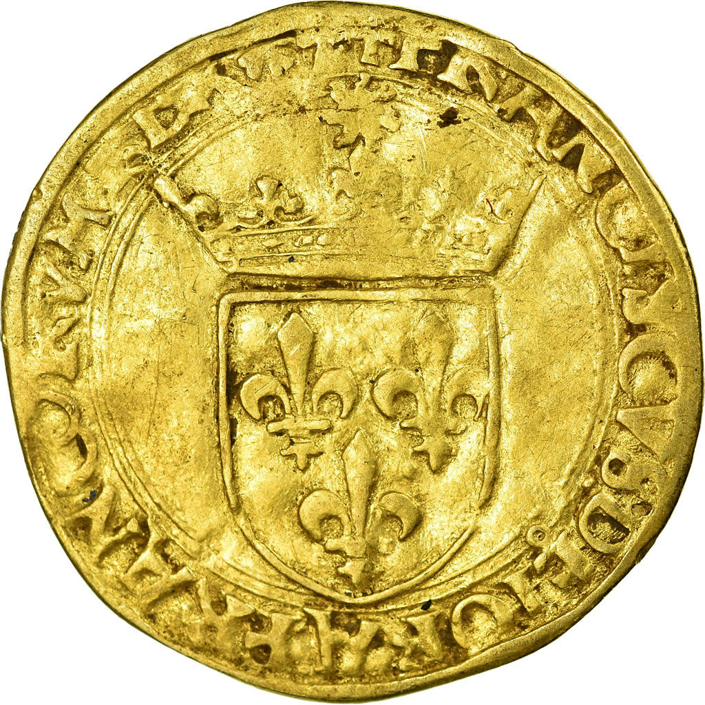 Coin, France, François Ier, Écu d'or, Lyon, VF(30-35), Gold, Duplessy:775