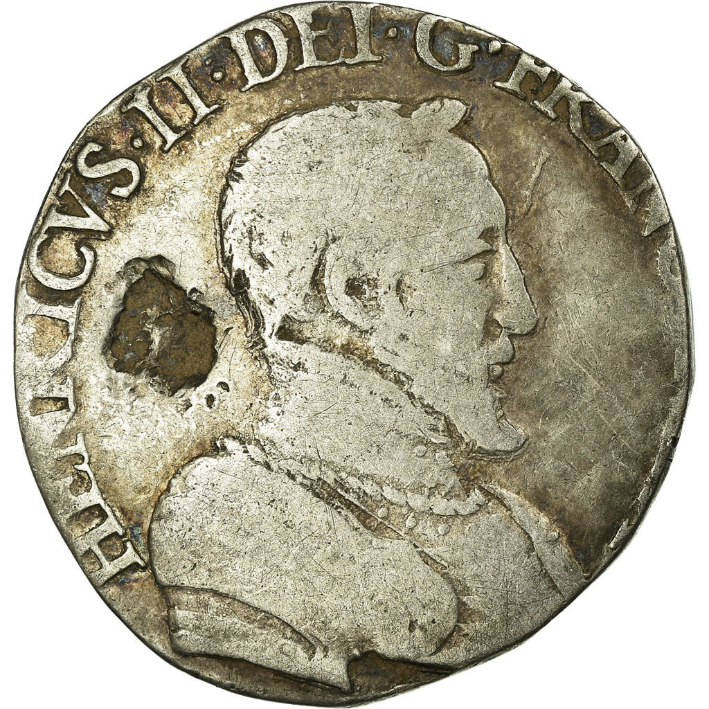 Coin, France, Henri II, Teston, 1555, Poitiers, VF(20-25), Silver, Sombart:4558