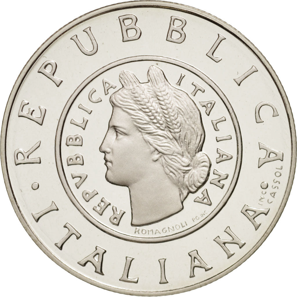 Coin, Italy, Lira, 2001, Rome, MS(65-70), Silver, KM:219