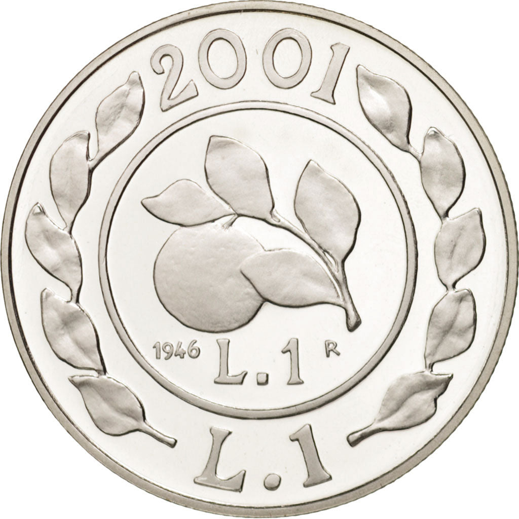 Coin, Italy, Lira, 2001, Rome, MS(65-70), Silver, KM:219