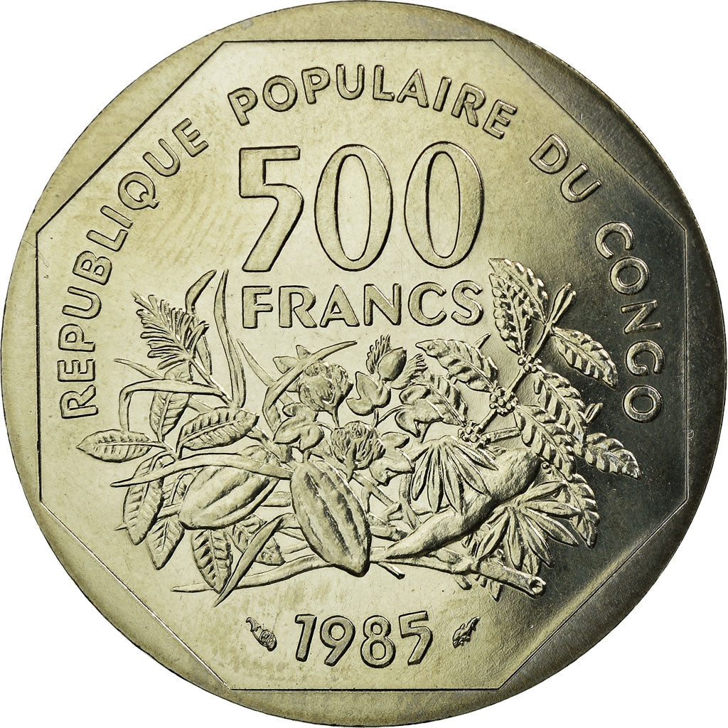 Coin, Congo Republic, 500 Francs, 1985, Paris, ESSAI, MS(65-70), Nickel, KM:E5