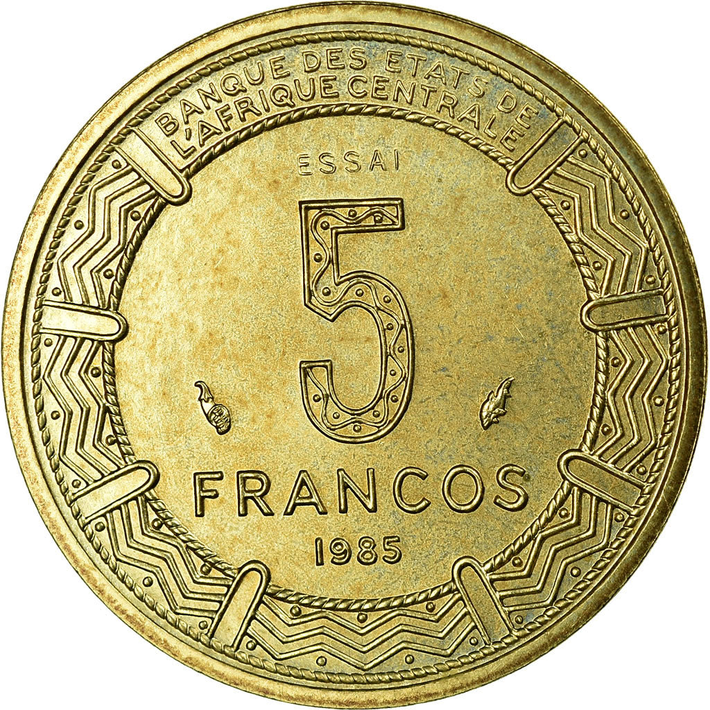 Coin, Equatorial Guinea, 5 Francos, 1985, Paris, ESSAI, MS(65-70)
