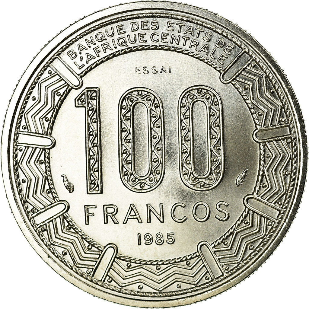 Coin, Equatorial Guinea, 100 Francos, 1985, ESSAI, MS(65-70), Nickel, KM:E31