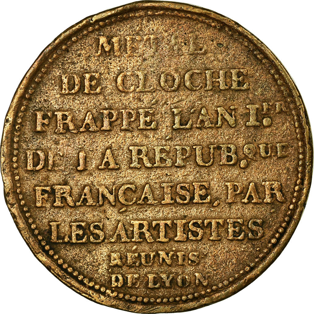 Moneta, Francja, 1792, Lyon, Essai de Galle - Mirabeau, VF(30-35), Bronze