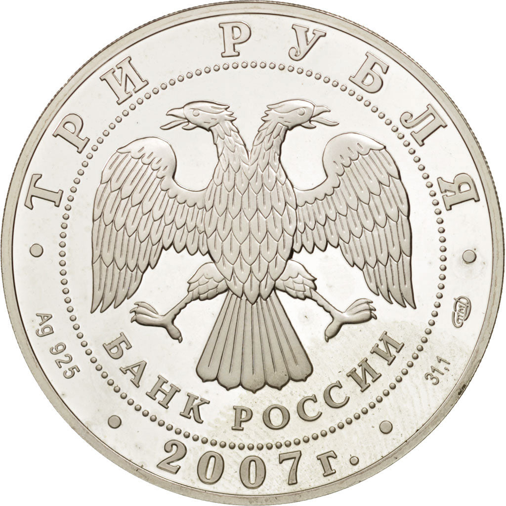 Russia, 3 Roubles, 2007, St. Petersburg, Proof, Silver, Arctic Year, KM:1080