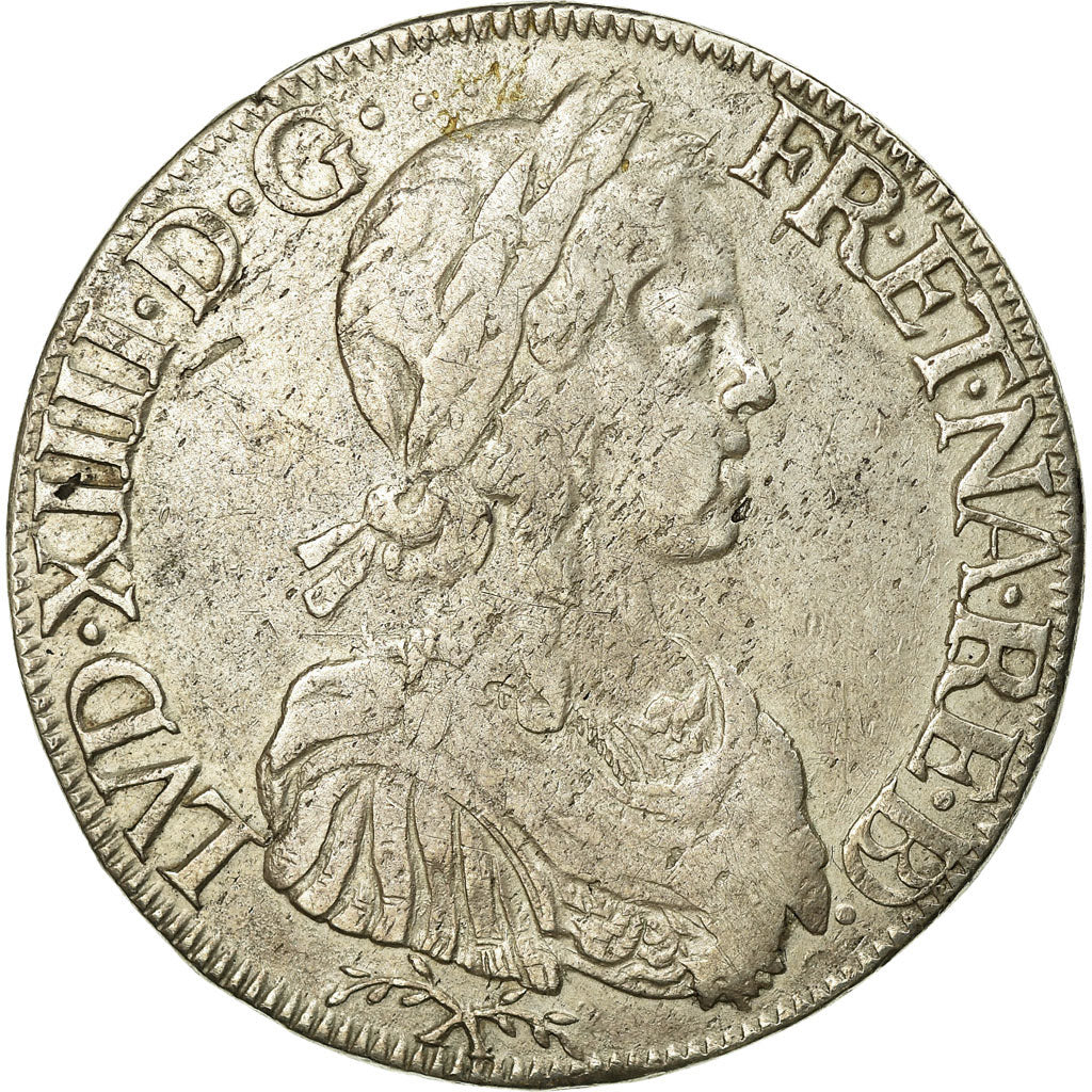 Moneta, Francia, Louis XIV, Écu de Béarn à la mèche longue, 1651, Pau, KM 181.1