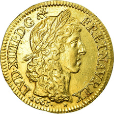 Monnaie, France, Louis XIV, Louis d'or au buste juvénile, tête laurée,1665 Paris