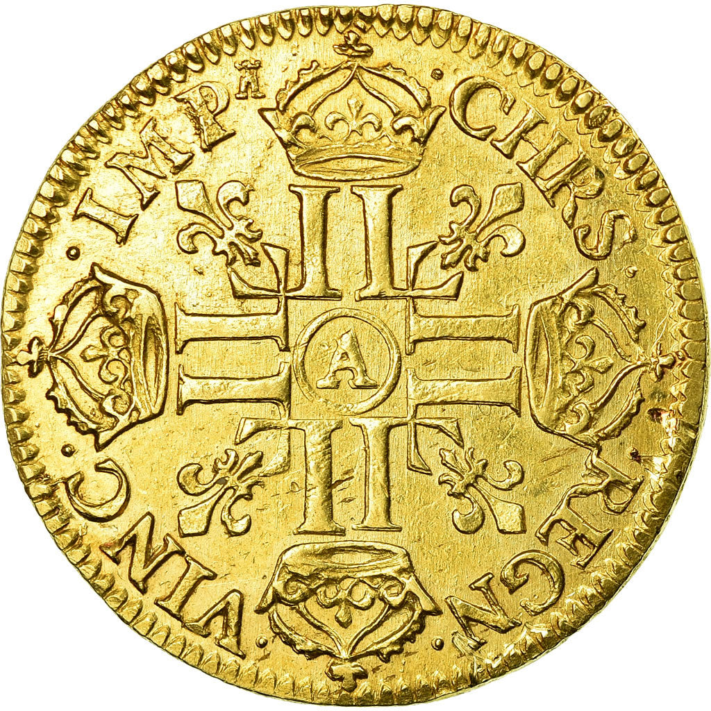 Monnaie, France, Louis XIV, Louis d'or au buste juvénile, tête laurée,1665 Paris