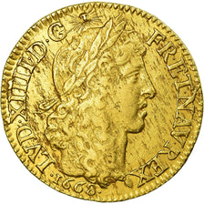 Münze, Frankreich, Louis XIV,Louis d'or au buste juvénile,tête laurée,1668 Paris