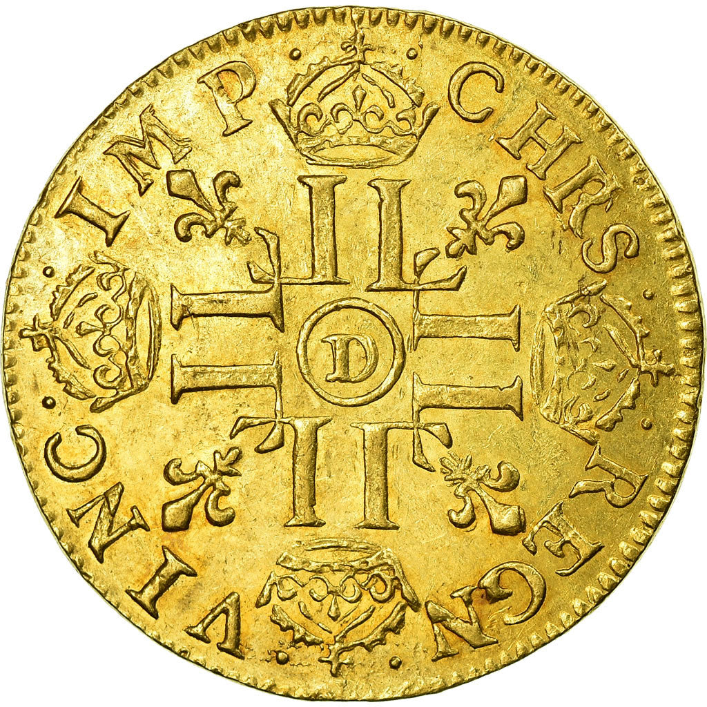 Coin, France, Louis XIV, Louis d'or à la tête nue, 1672, Lyon, KM 219.3