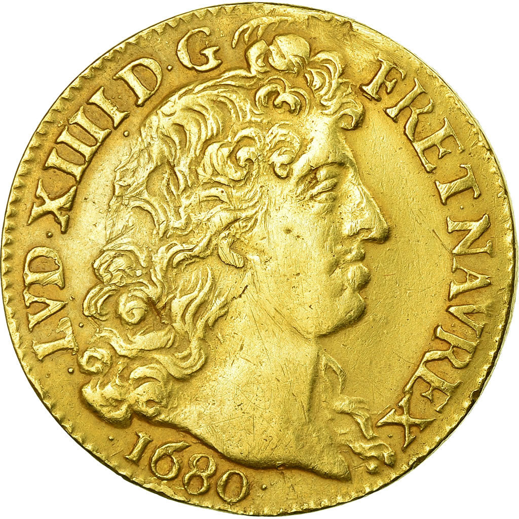 Coin, France, Louis XIV, Louis d'or à la tête virile, 1680, Paris, KM 236.1