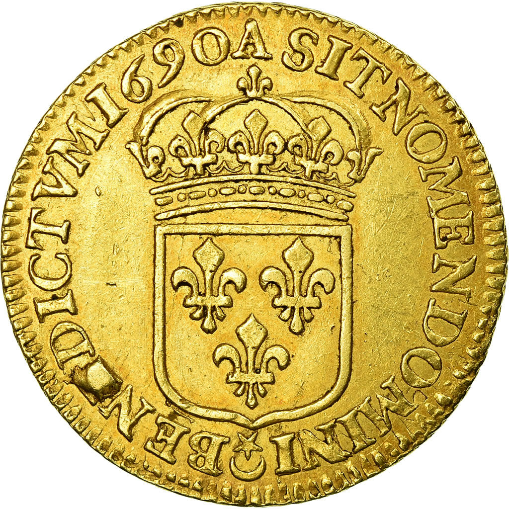 Moneta, Francja, Louis XIV, Louis d'or à l'écu, 1690, Paris, KM 278.1