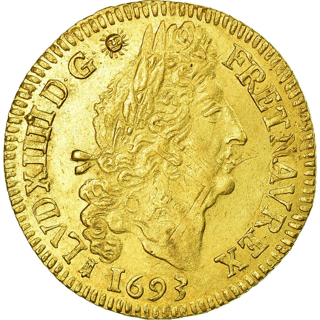 Moneta, Francja, Louis XIV, Louis d'or aux 4 L, 1693, Bordeaux, KM 302.11