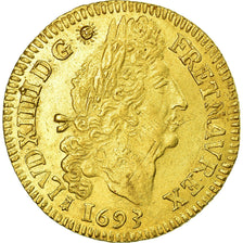 Moneta, Francja, Louis XIV, Louis d'or aux 4 L, 1693, Bordeaux, KM 302.11