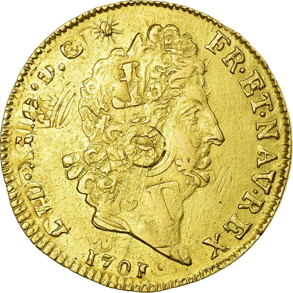 Münze, Frankreich, Louis XIV, Louis d'or aux 8 L et aux insignes, 1701 Bayonne