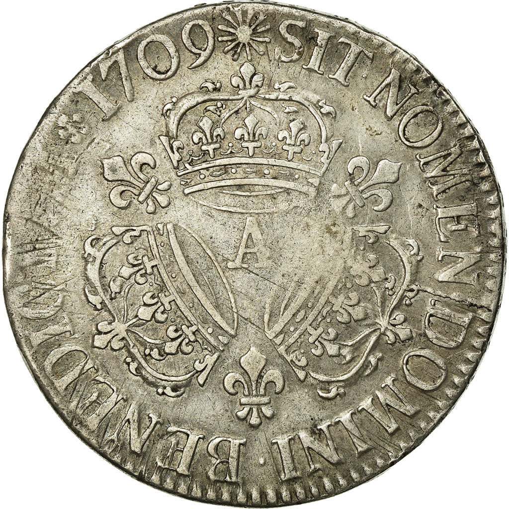 Munten, Frankrijk, Louis XIV, Écu aux 3 couronnes, Ecu, 1709, Paris, FR+