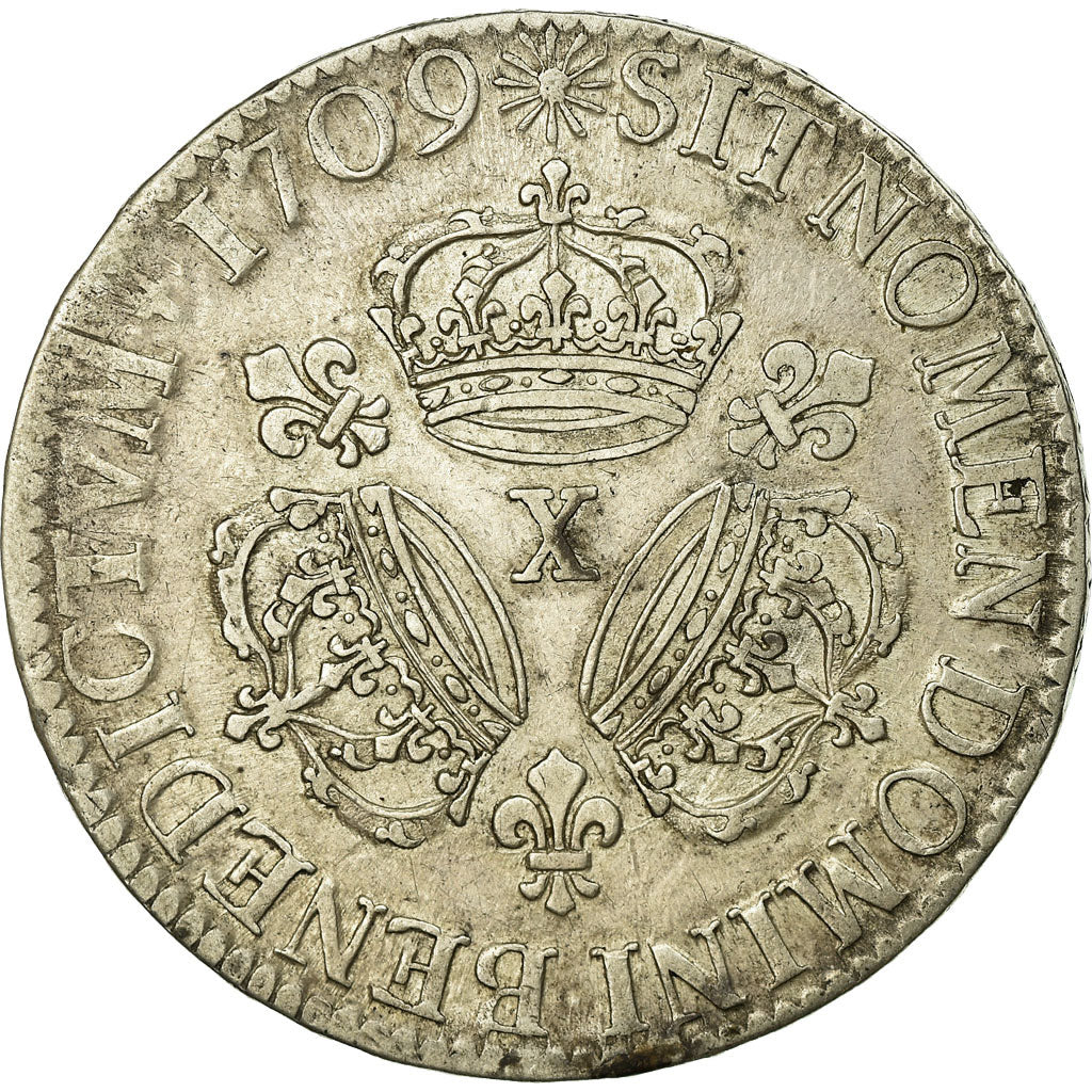 Münze, Frankreich, Louis XIV, Écu aux 3 couronnes, Ecu, 1709, Amiens, S+