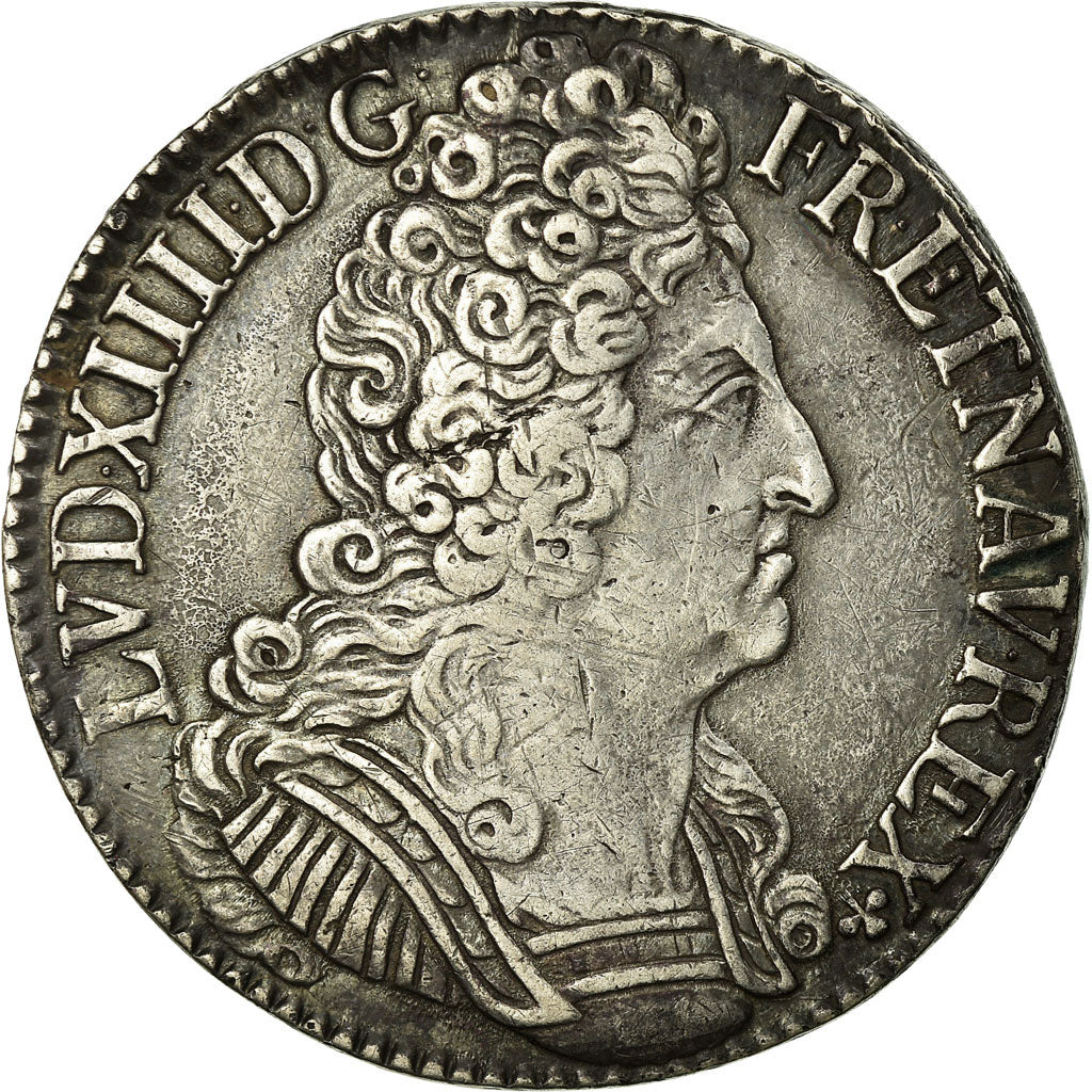 Moneda, Francia, Louis XIV, Écu aux 3 couronnes, Ecu, 1710, Amiens, MBC, Plata